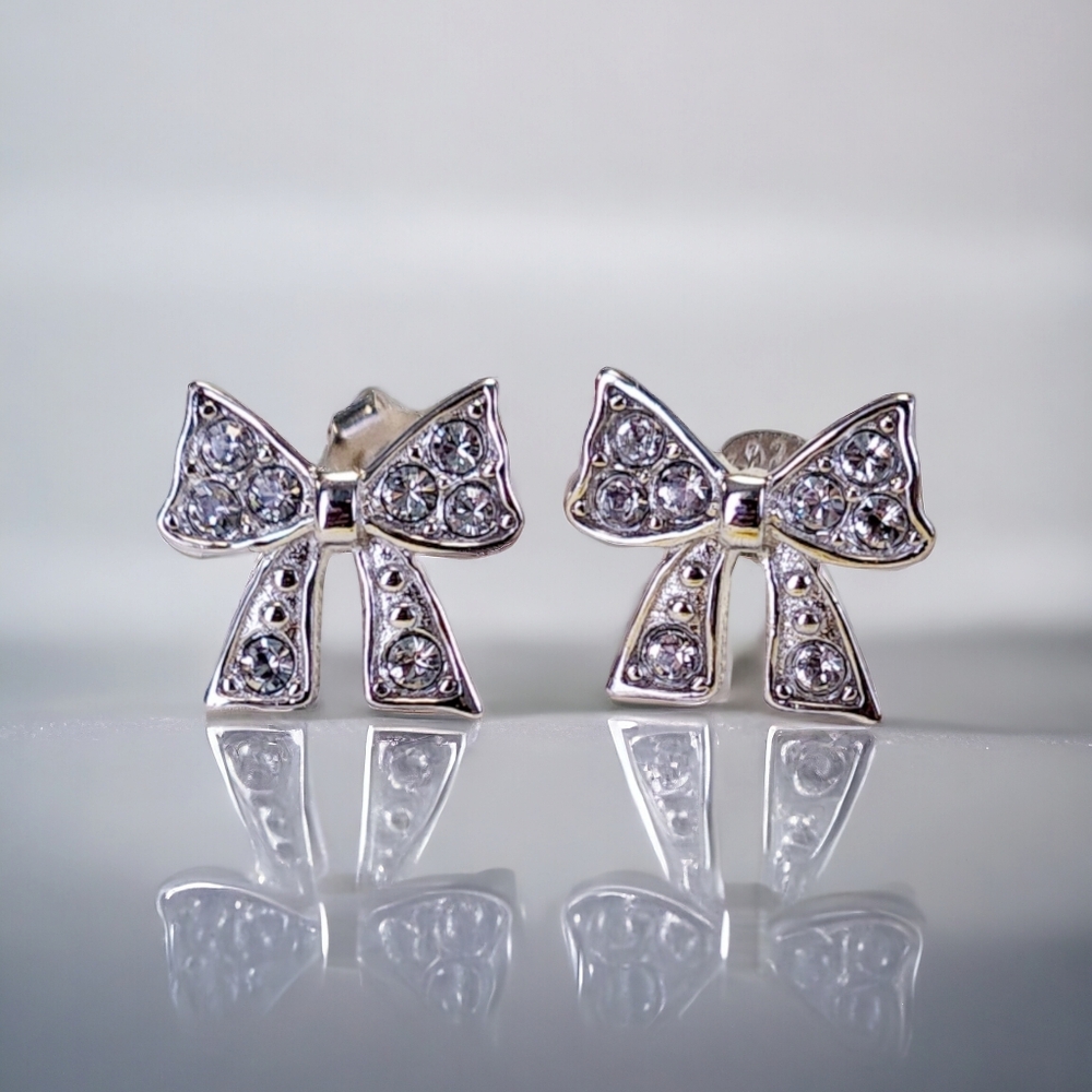 Silver Bow Earrings